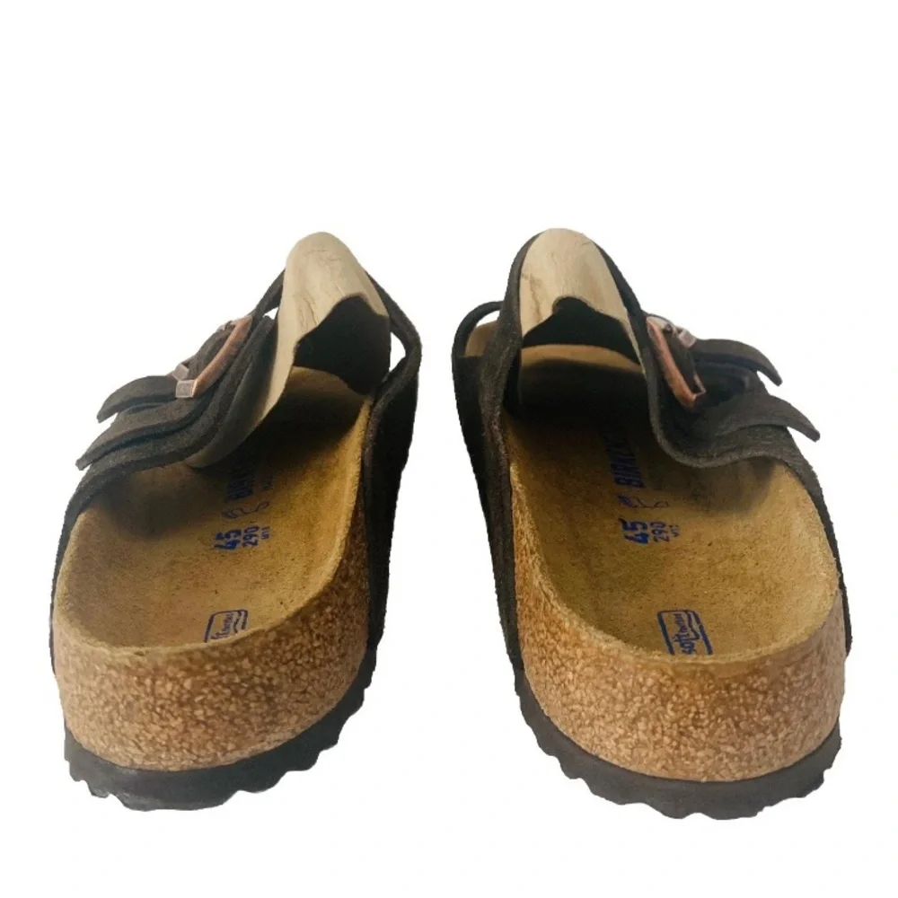 NWOB Birkenstock Arizona Brown Suede Double-Strap Slides Men Size 12 Outdoor